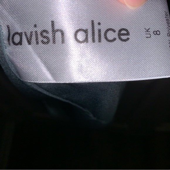 Lavish Alice High Neck One-Shoulder Cocktail Dress in Deep Pine Green - Picture 8 of 9